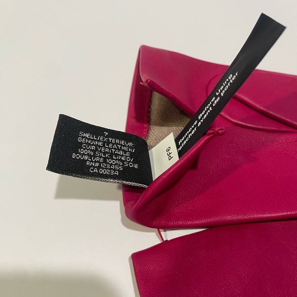 NWT Lord & Taylor Leather Gloves Hot Pink Size 7 - Picture 3 of 3